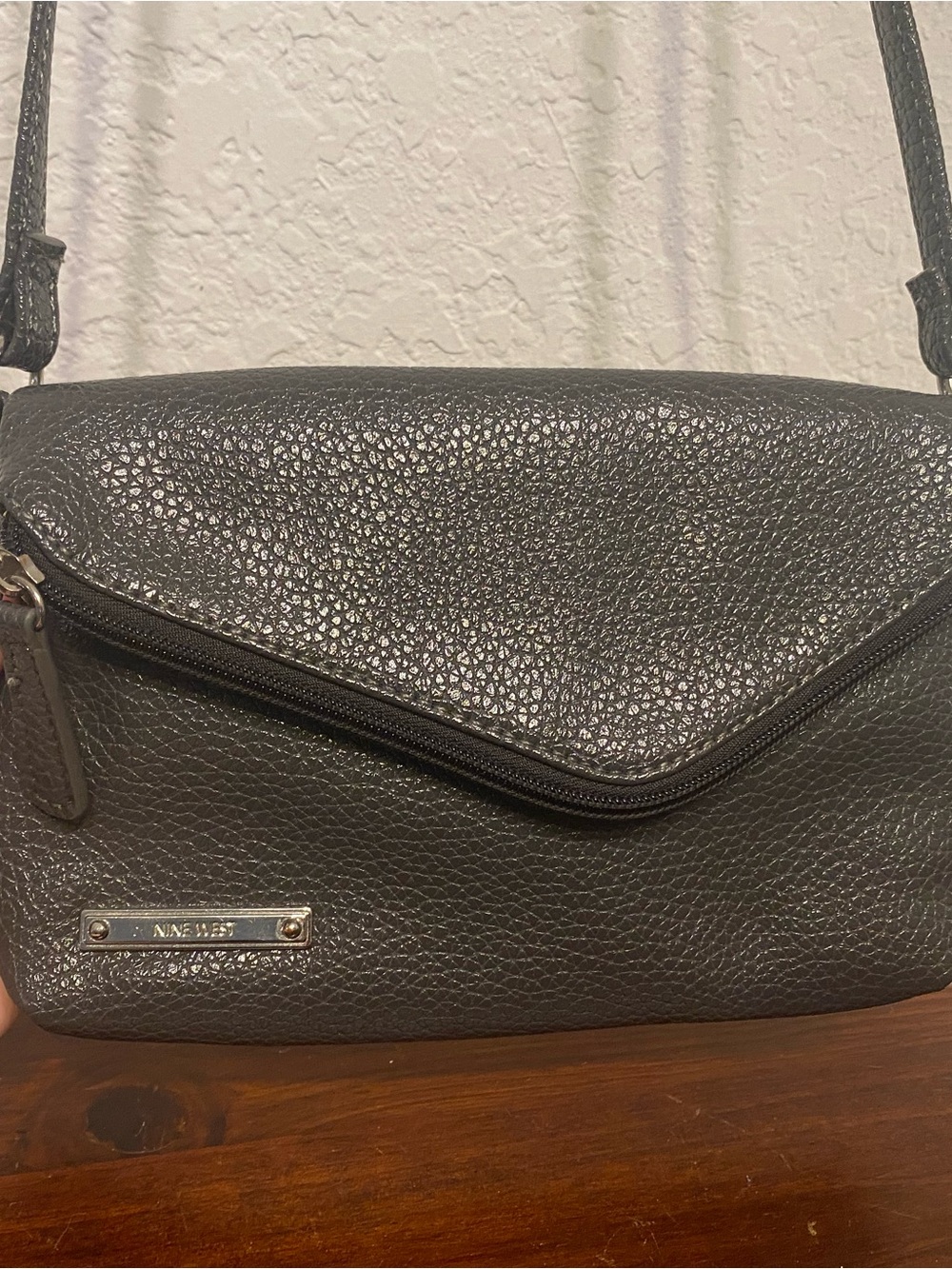 Nine West Pebbled Crossbody Bag in Charcoal
